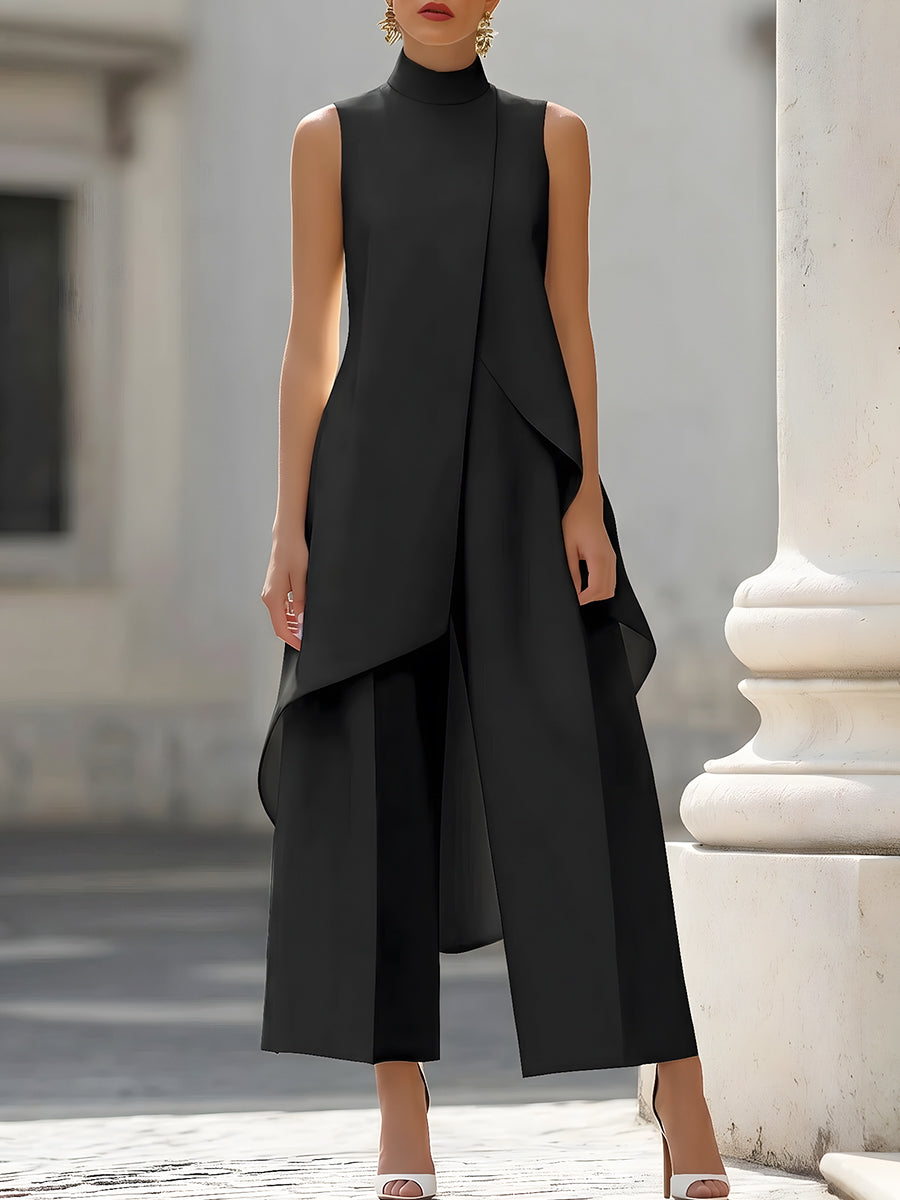 Everly - Elegant Wide-leg Two-piece Suit