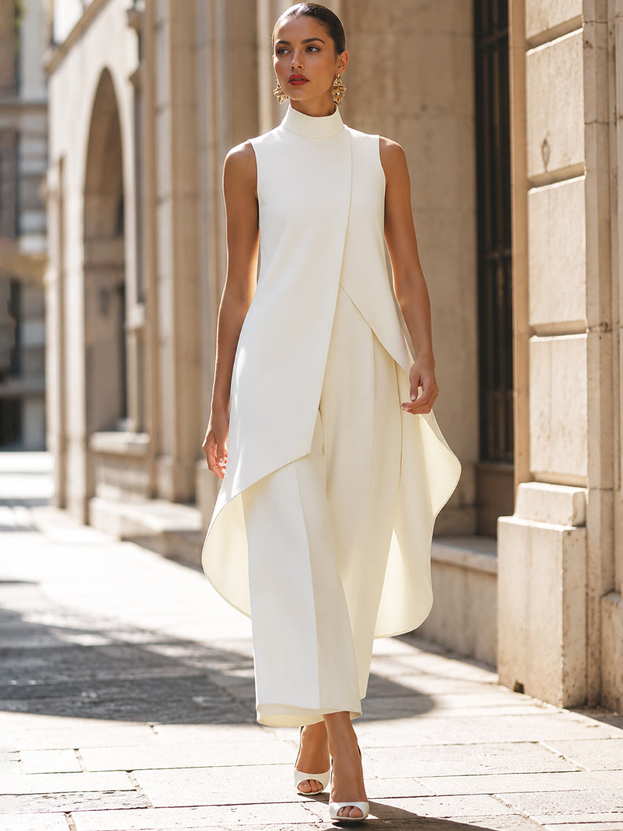 Everly - Elegant Wide-leg Two-piece Suit