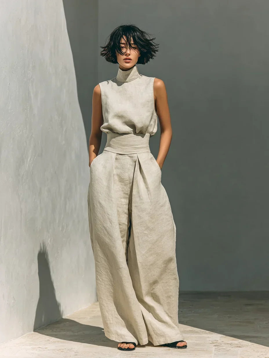 Joana Elegant Cotton and Linen Set