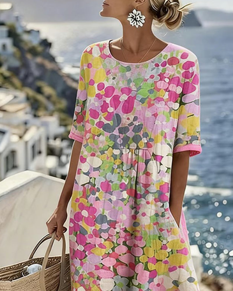 Alena™ Elegant Floral Midi Dress