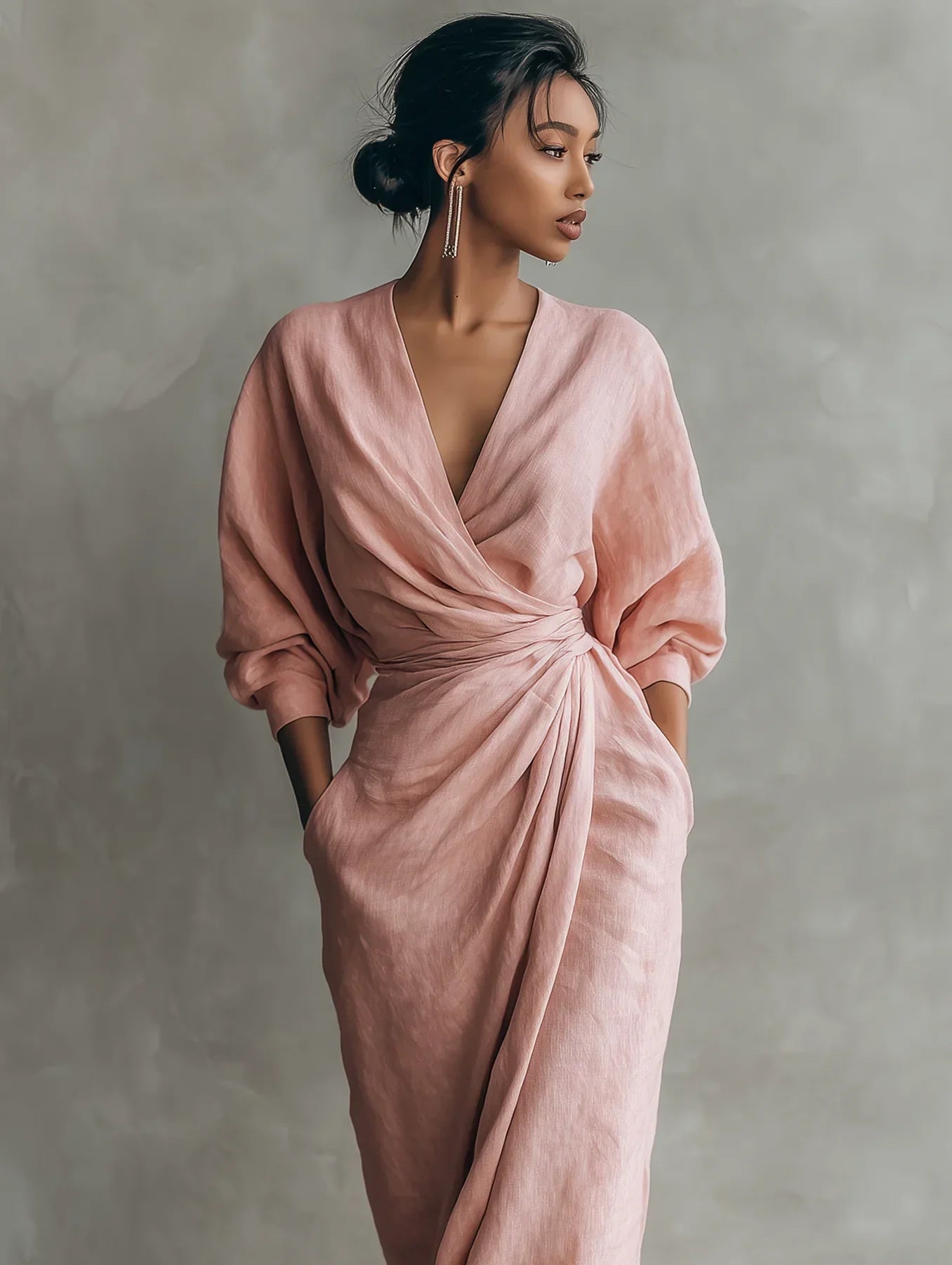 Lorena Maxi Dress with V-Neck