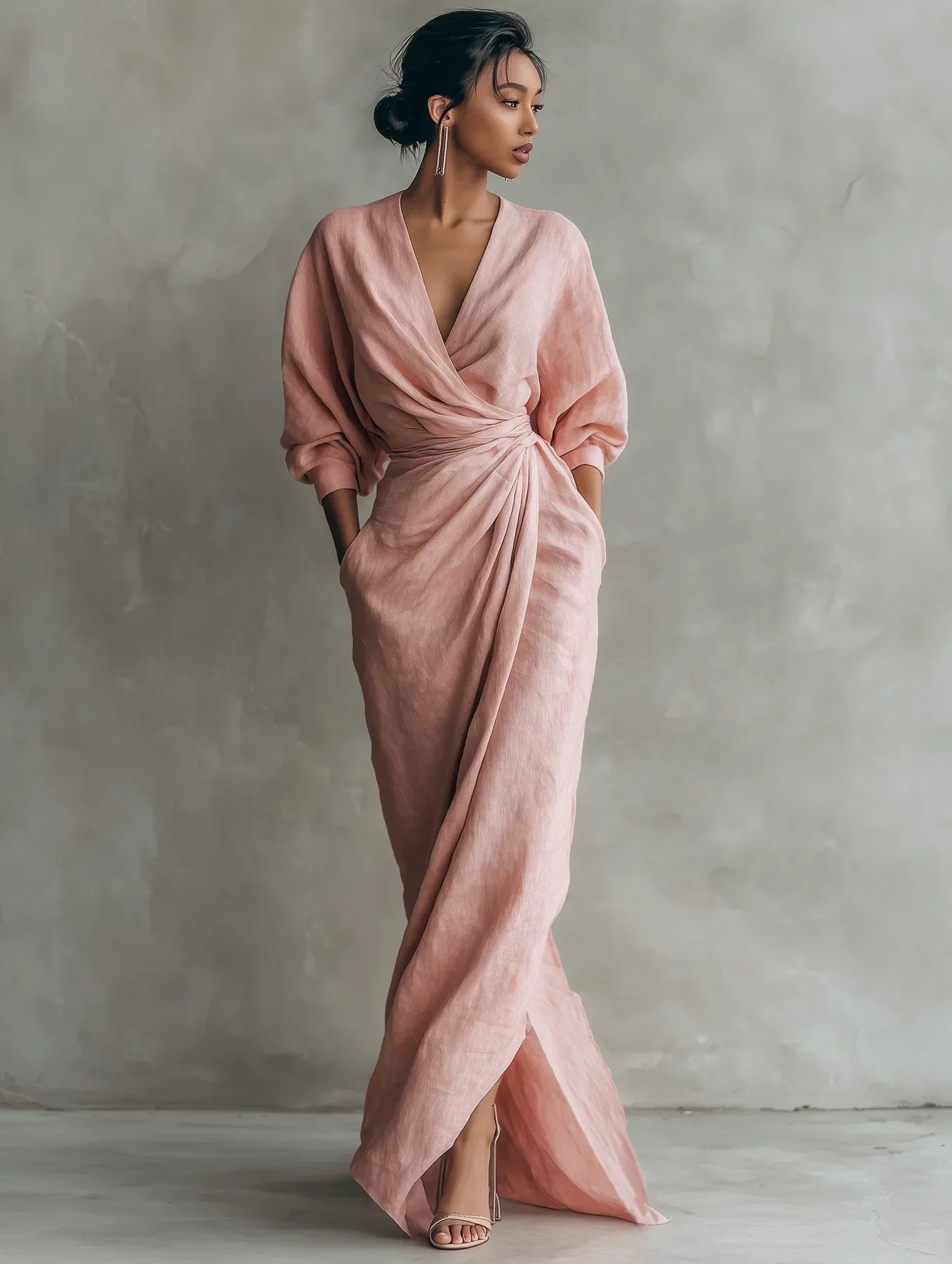 Lorena Maxi Dress with V-Neck