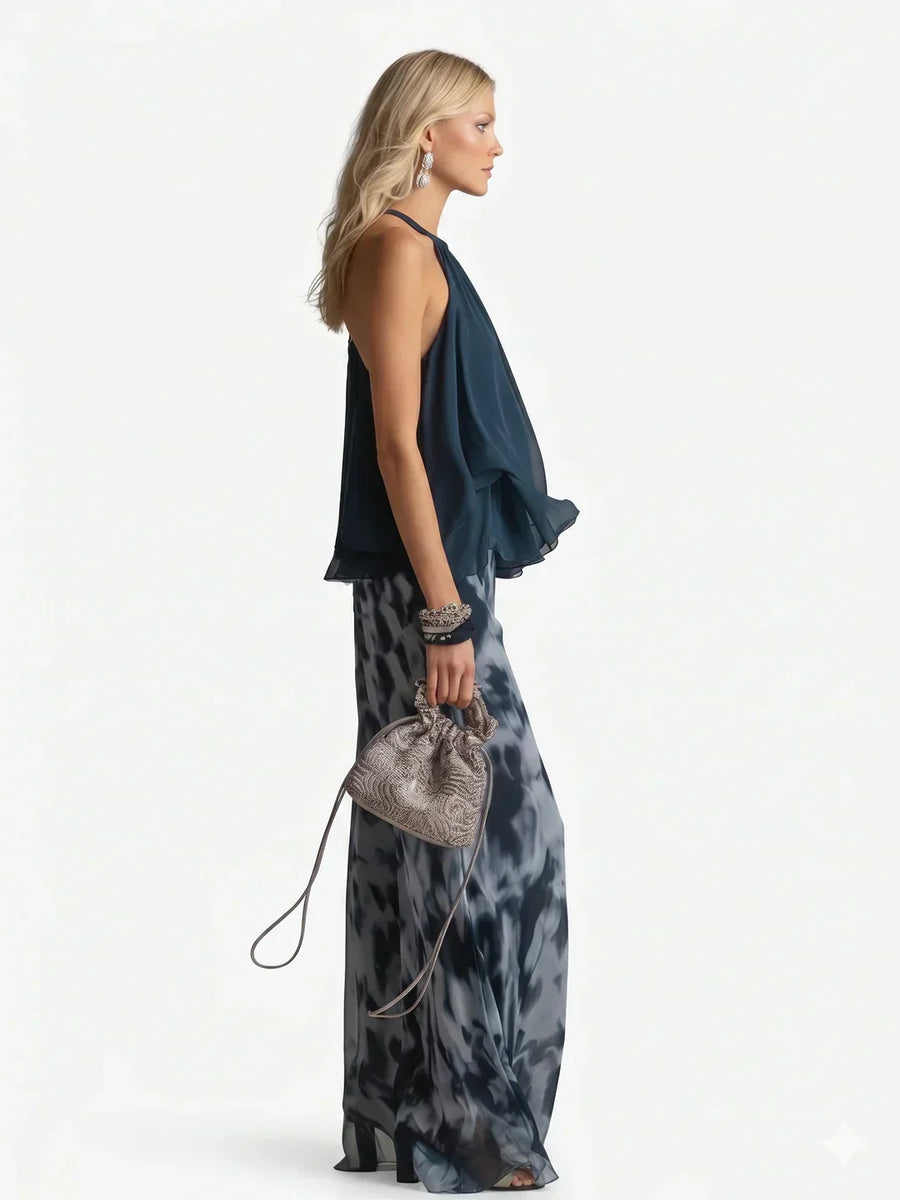 Elegant two-piece chiffon set