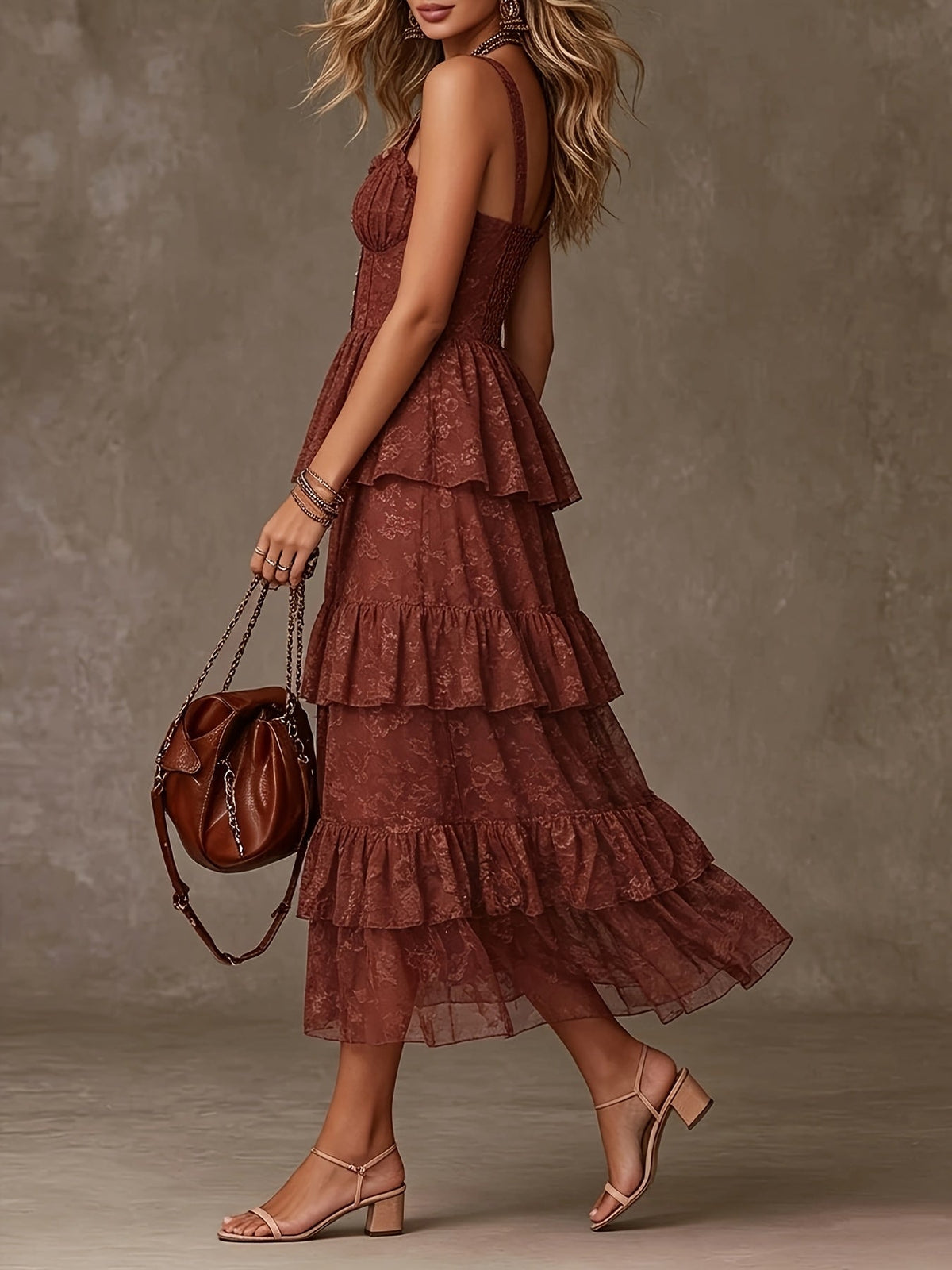 Marguerite | Tiered Ruffle Button Front Dress