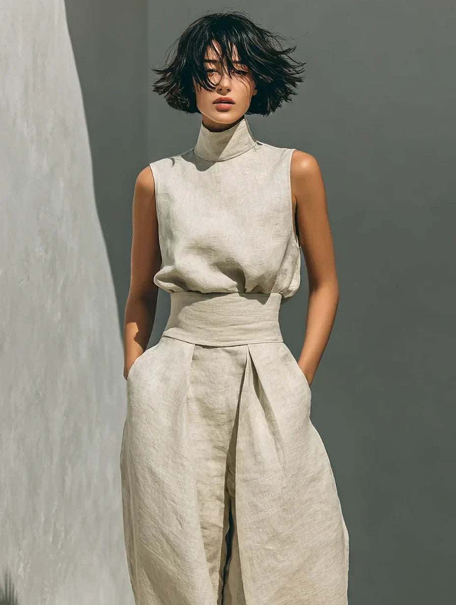 Joana Elegant Cotton and Linen Set
