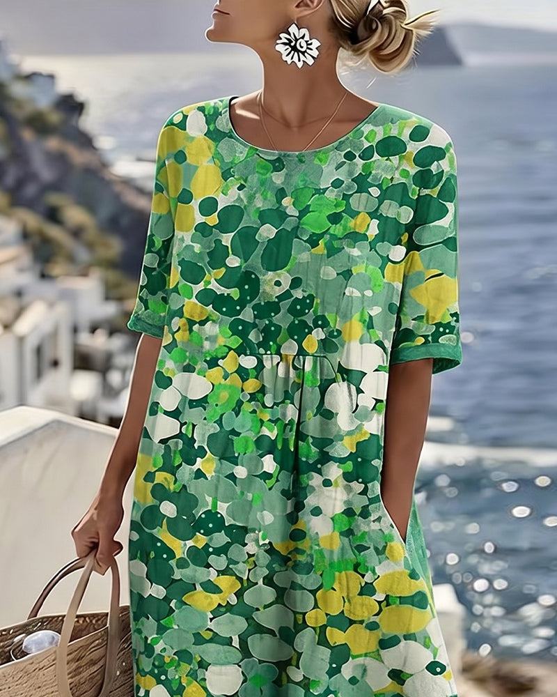 Alena™ Elegant Floral Midi Dress