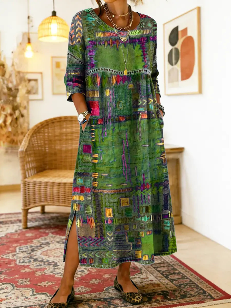 Manuela | Ethnic Patchwork Denim Dress