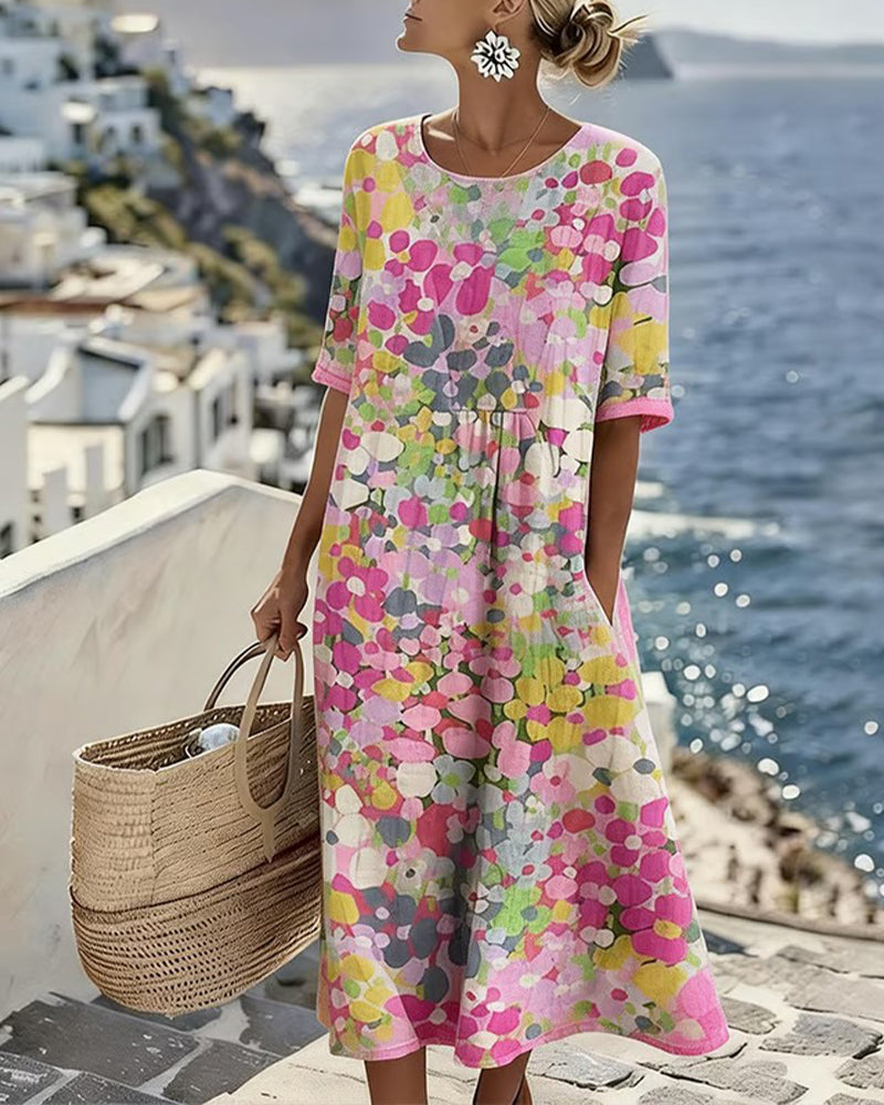 Alena™ Elegant Floral Midi Dress