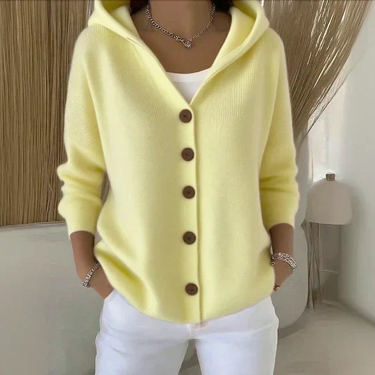 Darienne™ | Hooded Button-Up Knit Cardigan
