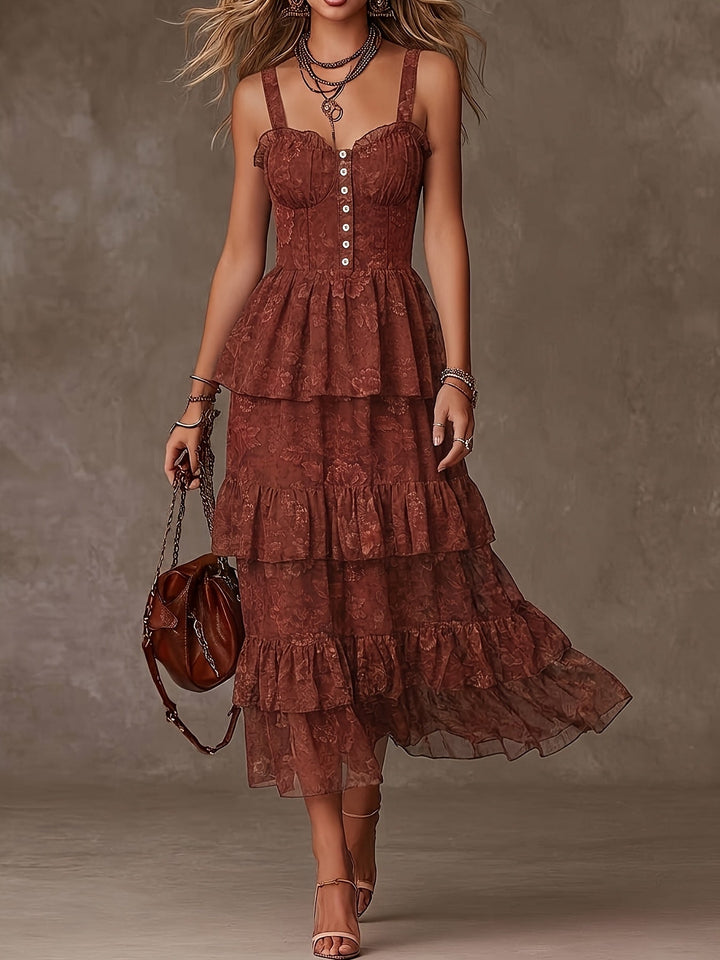 Marguerite | Tiered Ruffle Button Front Dress