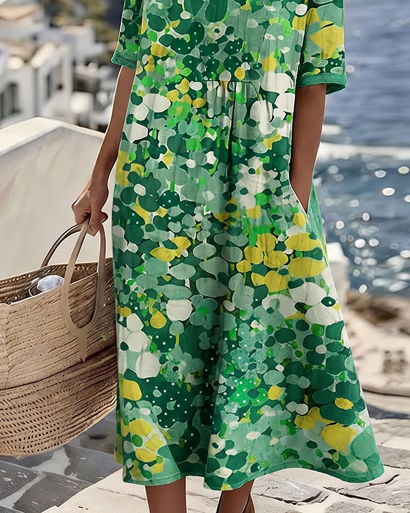Alena™ Elegant Floral Midi Dress