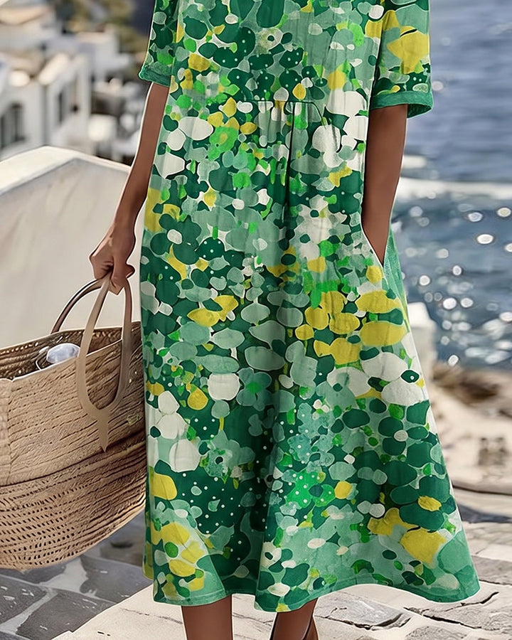 Alena™ Elegant Floral Midi Dress