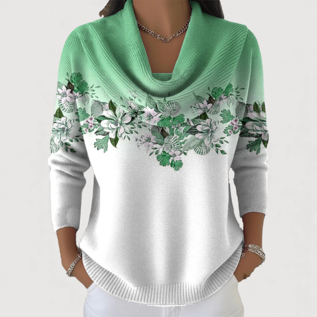 Kalani – Floral Turtleneck Sweater