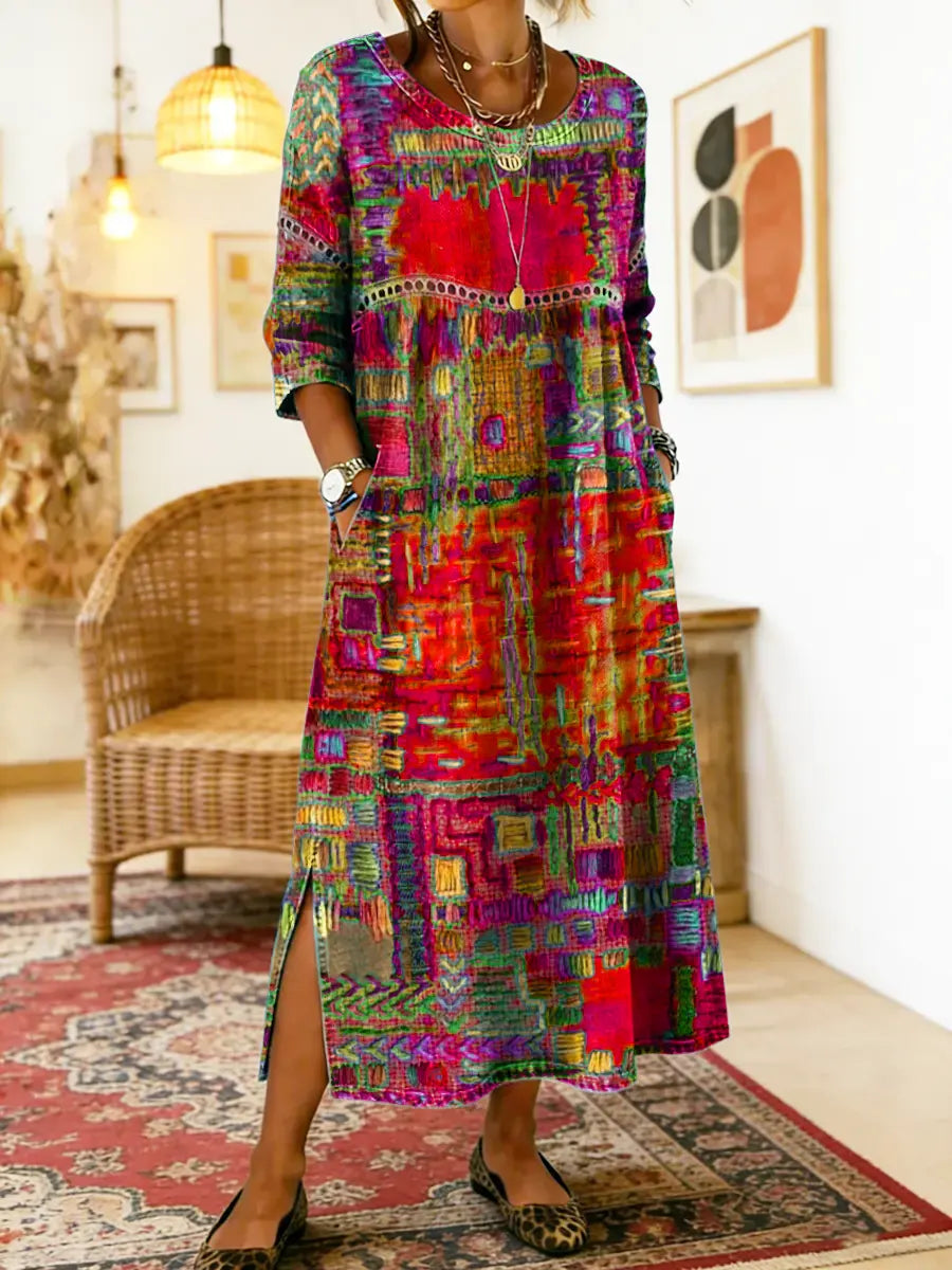 Manuela | Ethnic Patchwork Denim Dress