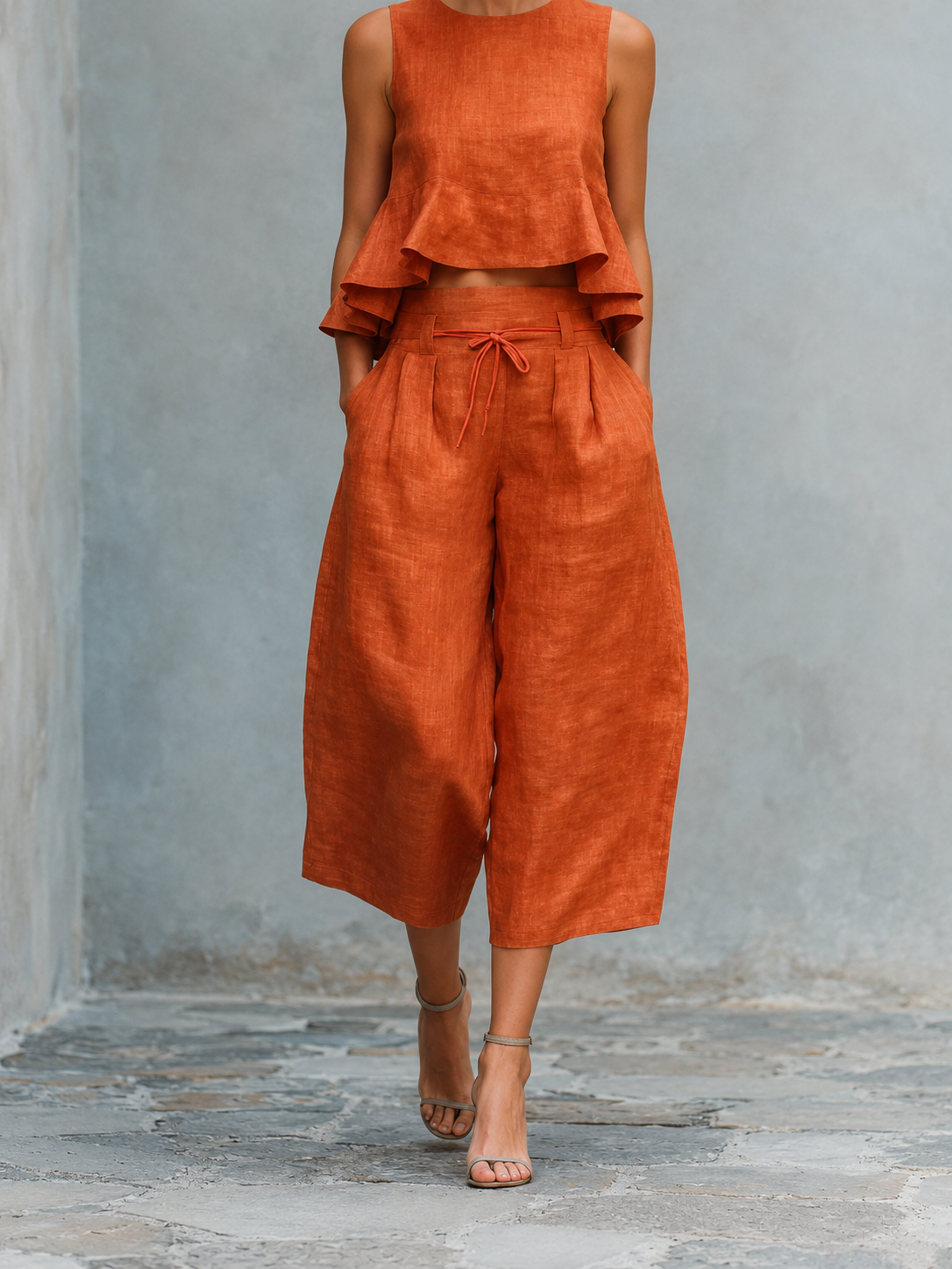 Freya Women's Two-Piece Set with Ruffled Hem