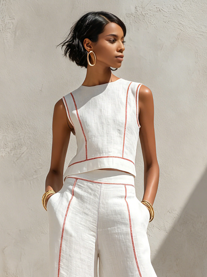 Vittoria | White wide-leg co-ord