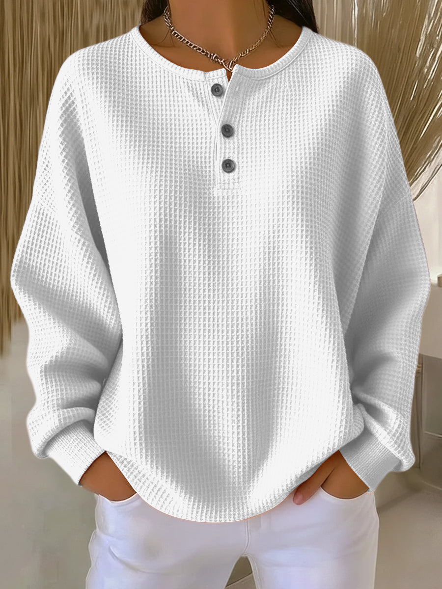 Tessa – Textured Henley Sweatshirt