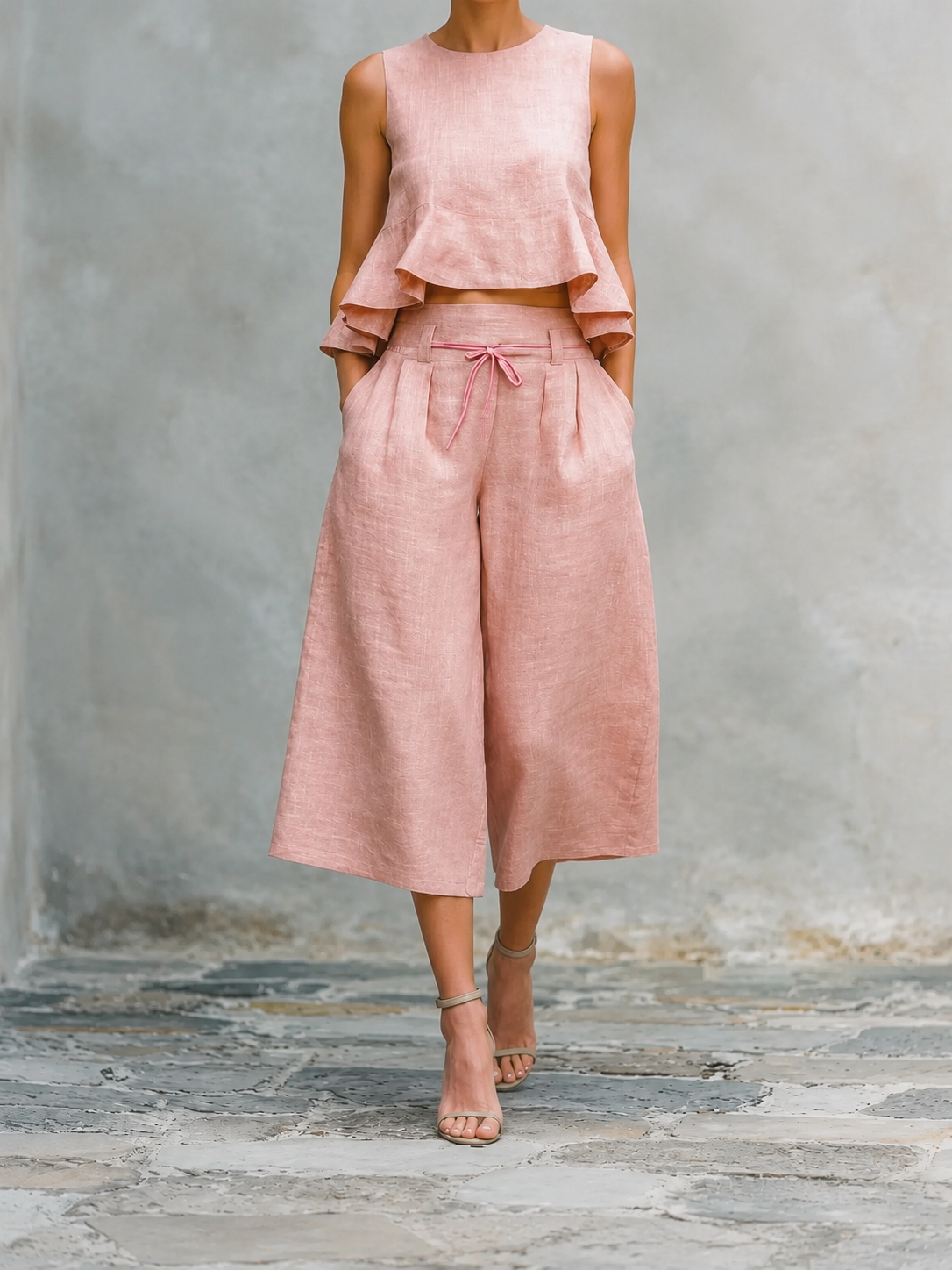 Freya Women's Two-Piece Set with Ruffled Hem