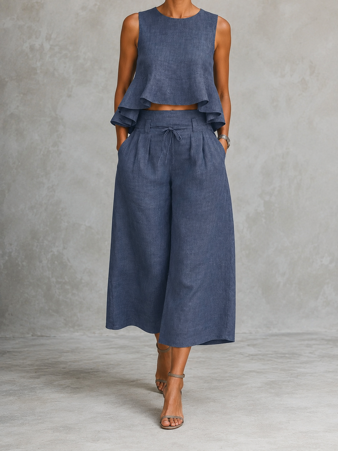 Freya Women's Two-Piece Set with Ruffled Hem