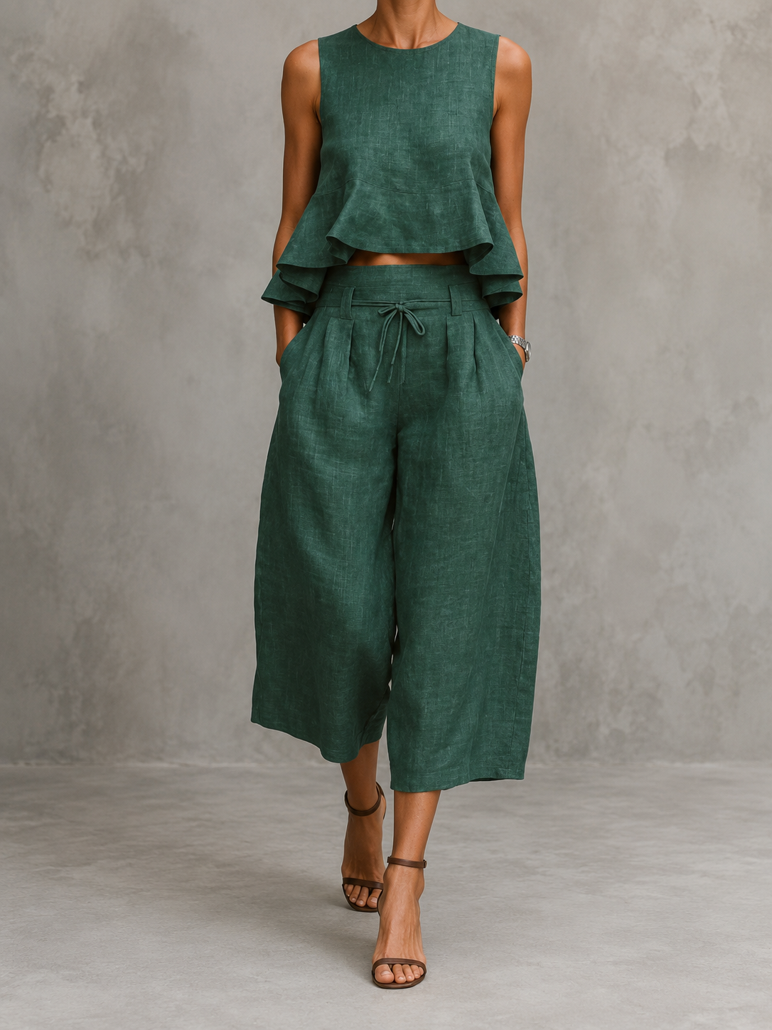 Freya Women's Two-Piece Set with Ruffled Hem