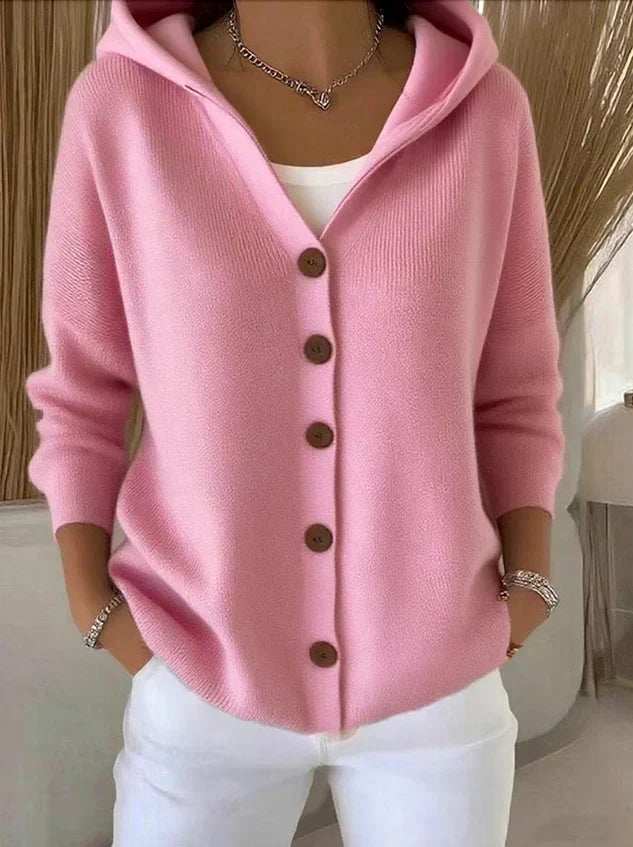 Darienne™ | Hooded Button-Up Knit Cardigan