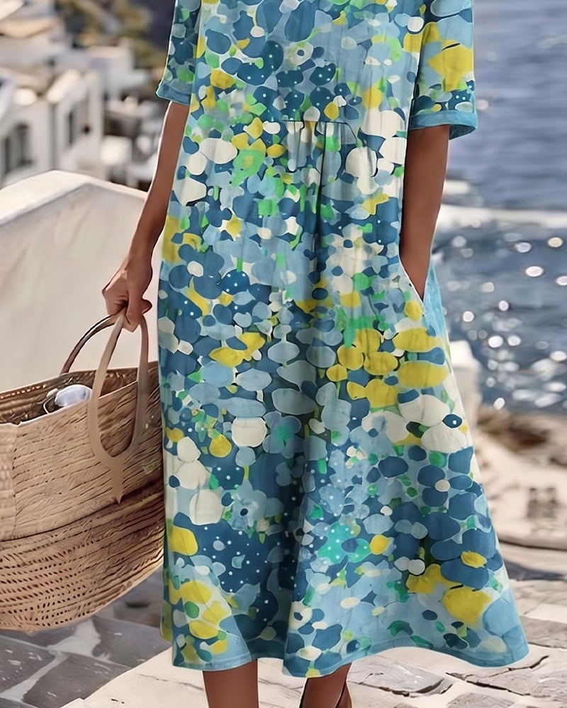Alena™ Elegant Floral Midi Dress