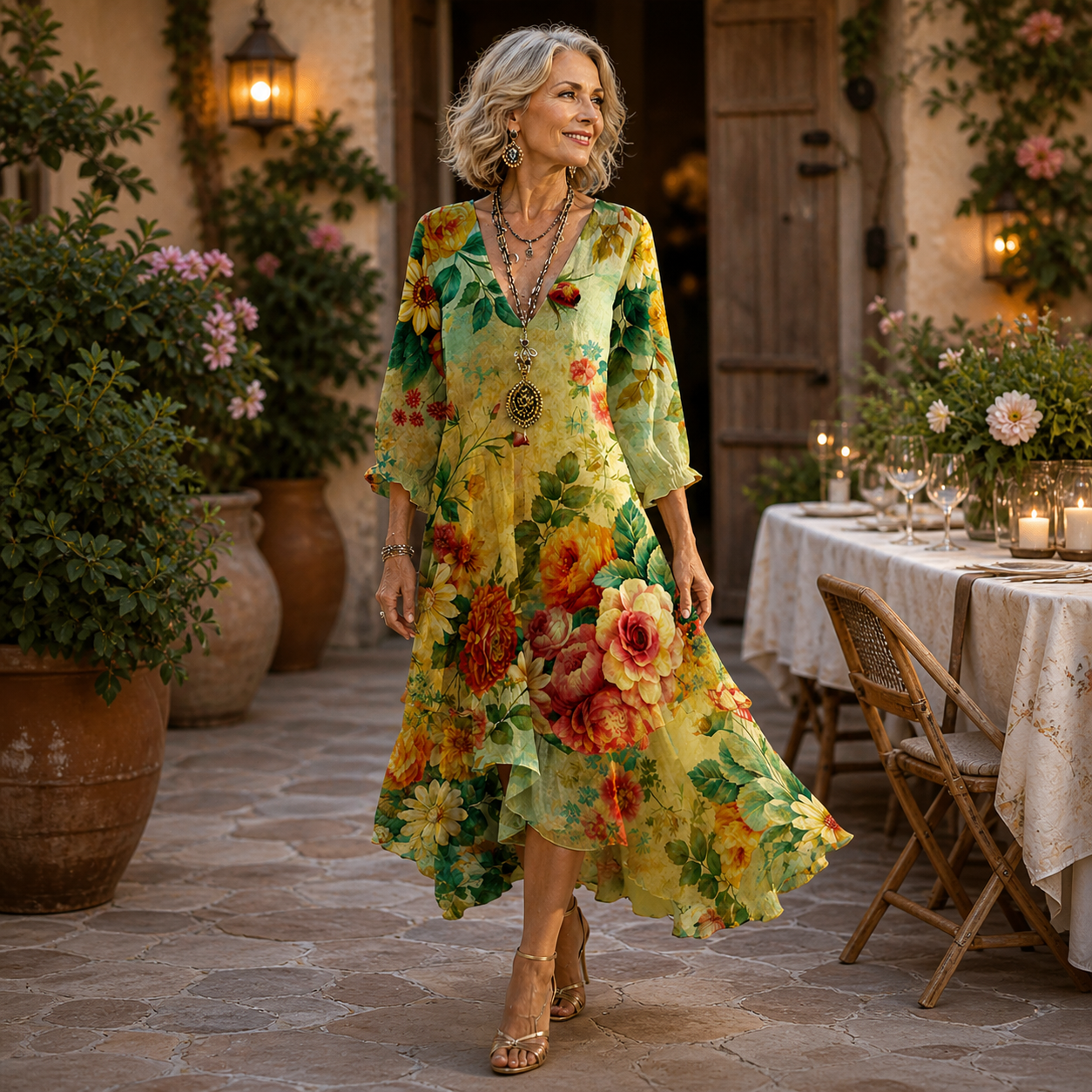 Janessa | Effortless Floral Midi Dress 🌿