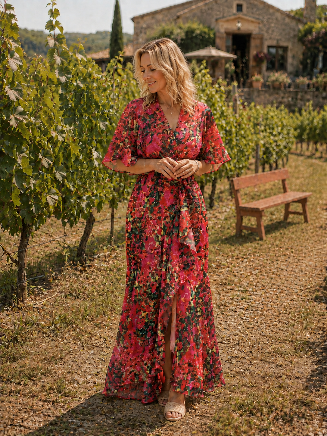Camille | Floral Wrap Maxi Dress