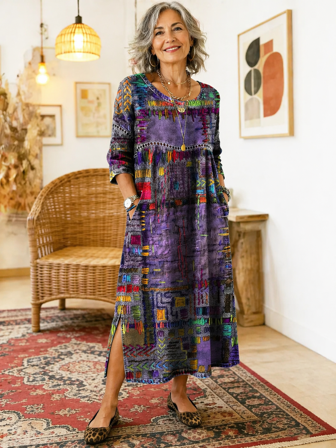 Manuela | Ethnic Patchwork Denim Dress