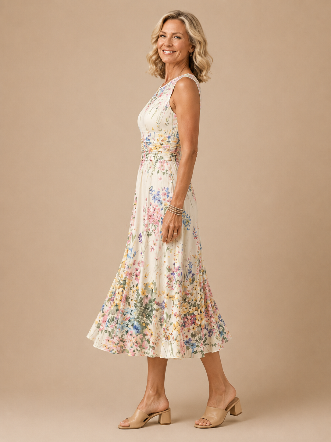 Paige | Sleeveless Floral Midi Dress