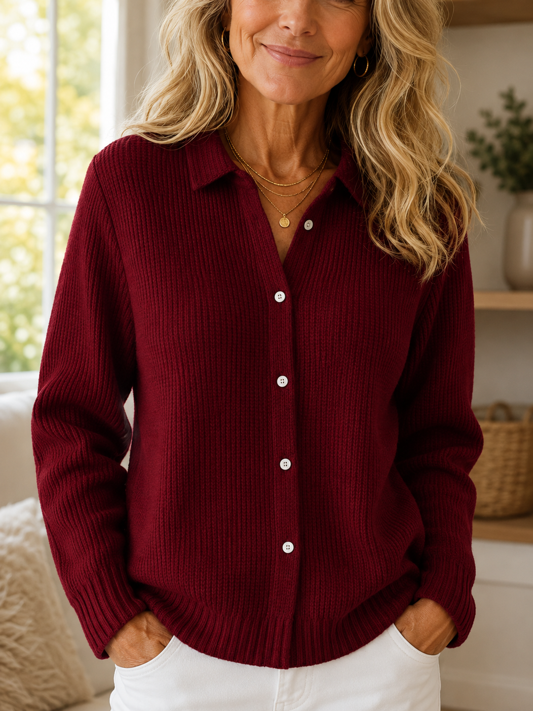 CLARISSA | COLLARED KNIT CARDIGAN