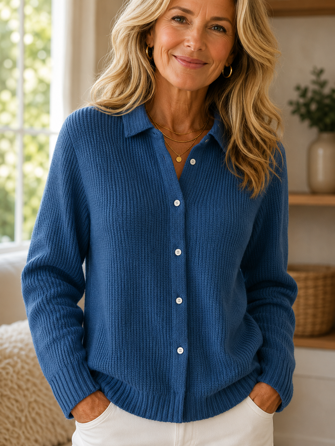 CLARISSA | COLLARED KNIT CARDIGAN