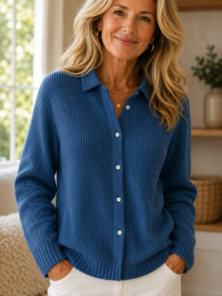 CLARISSA | COLLARED KNIT CARDIGAN