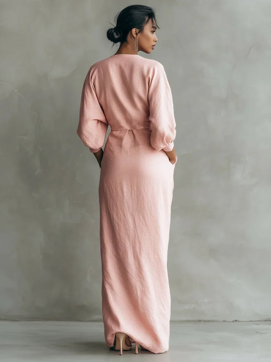 Lorena Maxi Dress with V-Neck
