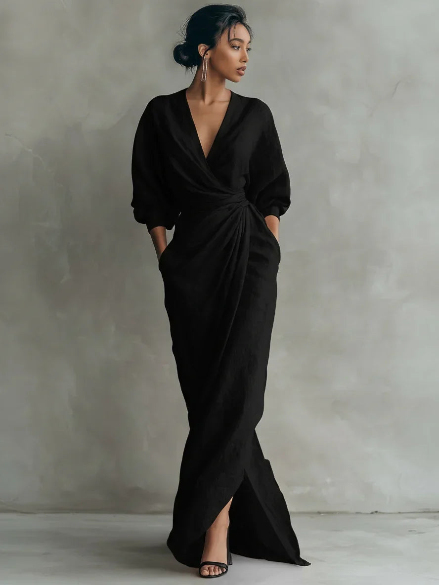 Lorena Maxi Dress with V-Neck
