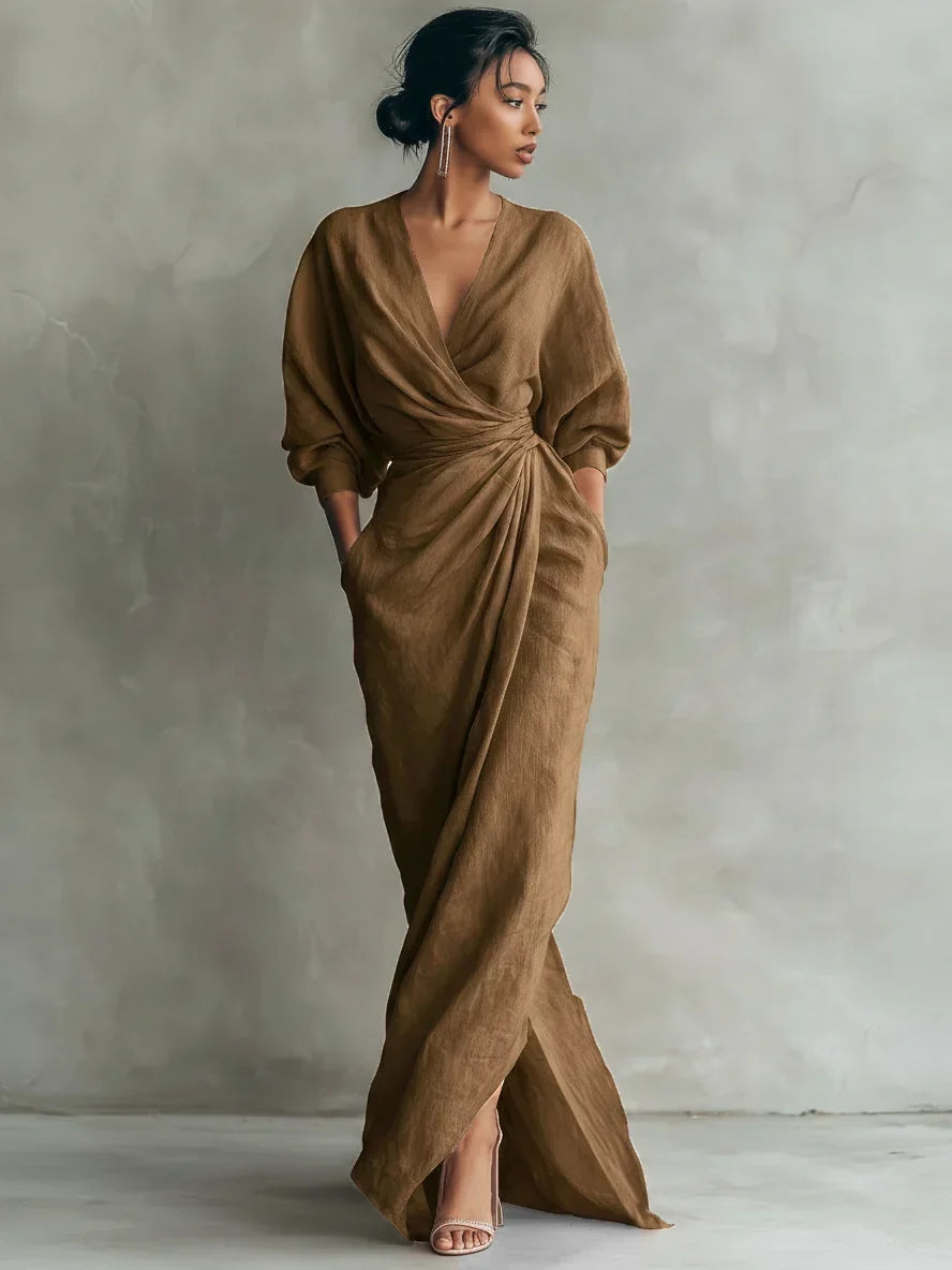 Lorena Maxi Dress with V-Neck