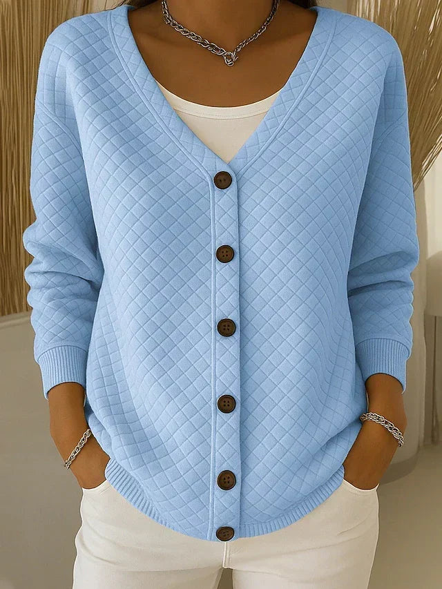 Laverne™ | Quilted Button-Front Cardigan