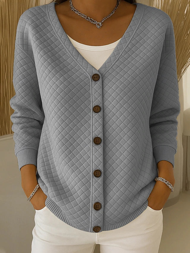 Laverne™ | Quilted Button-Front Cardigan