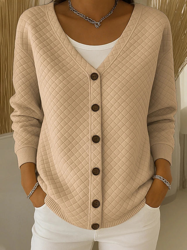Laverne™ | Quilted Button-Front Cardigan