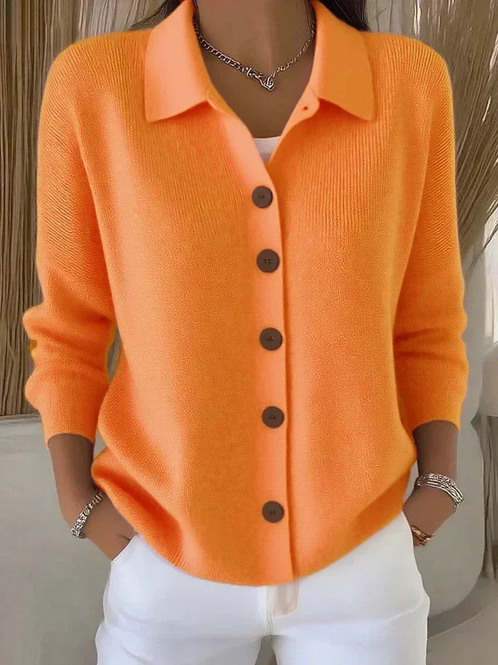 Josephine™ | Button-Front Collared Cardigan