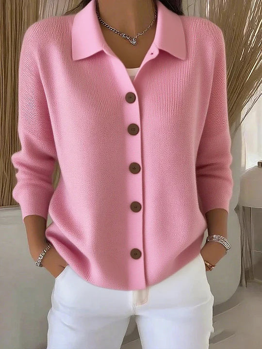 Josephine™ | Button-Front Collared Cardigan
