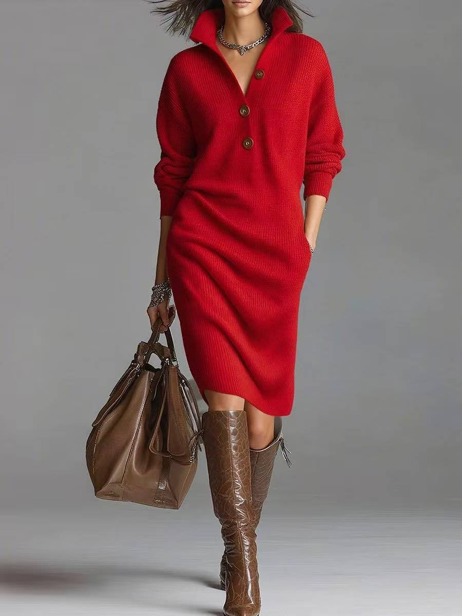 Marnie | Elegant Button-Up Jumper Dress