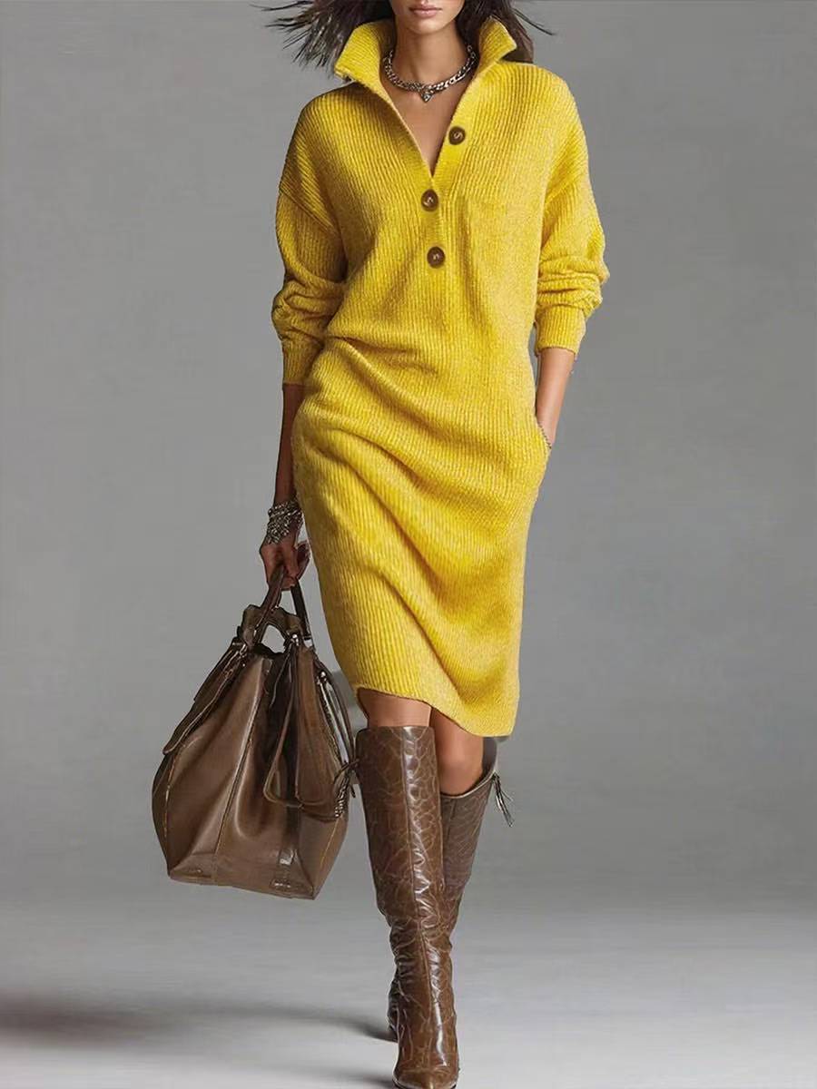 Marnie | Elegant Button-Up Jumper Dress