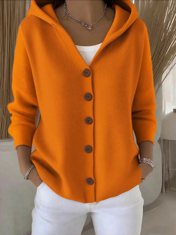 Darienne™ | Hooded Button-Up Knit Cardigan