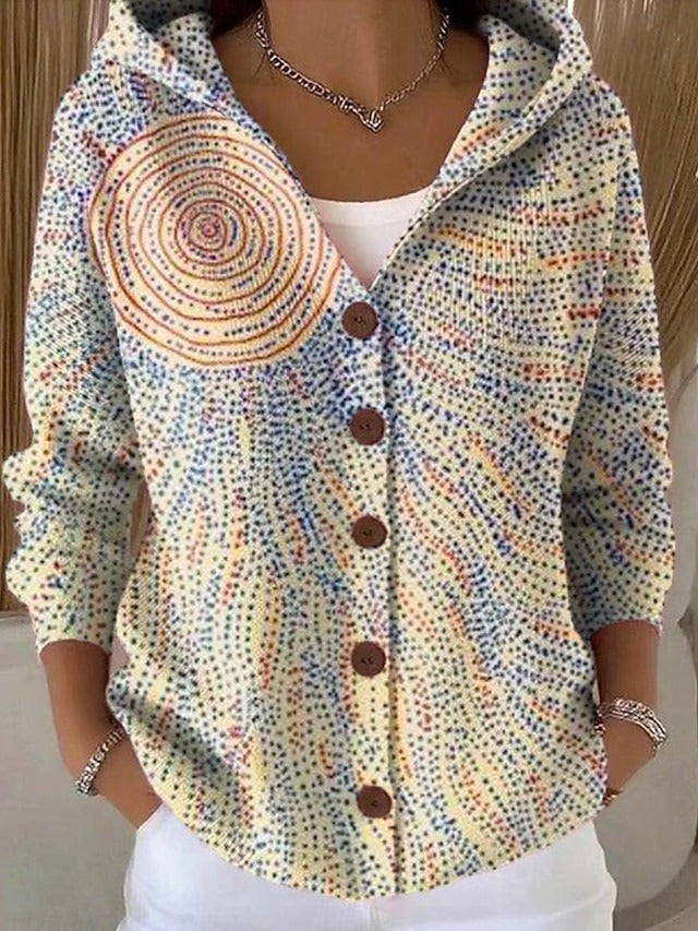 Jada – Hooded Printed Knit Cardigan