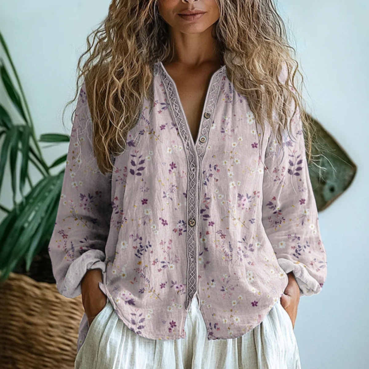 Vivian™ | Long Sleeve Button-Down Blouse