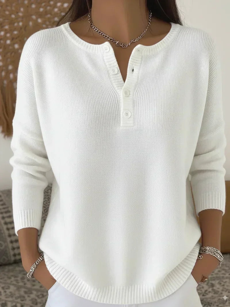 Raven – Button Henley Knit Sweater
