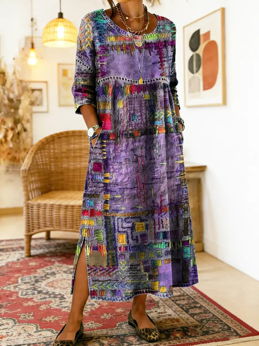 Manuela | Ethnic Patchwork Denim Dress
