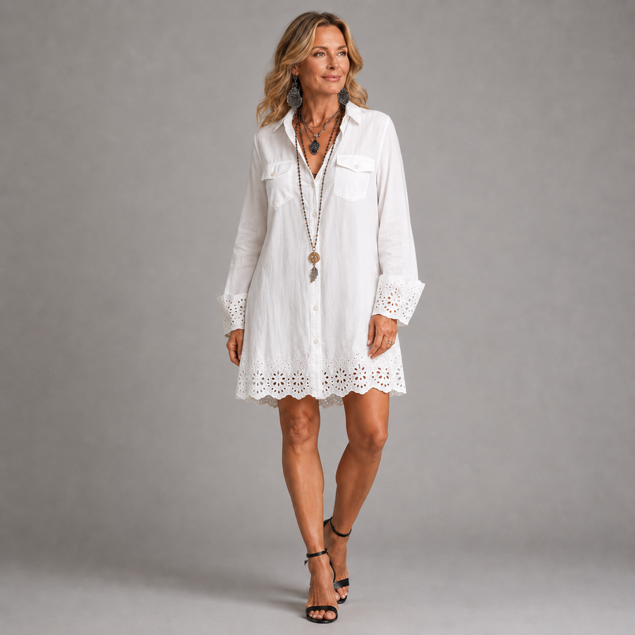 Alessia™ | White Shirt Mini Dress