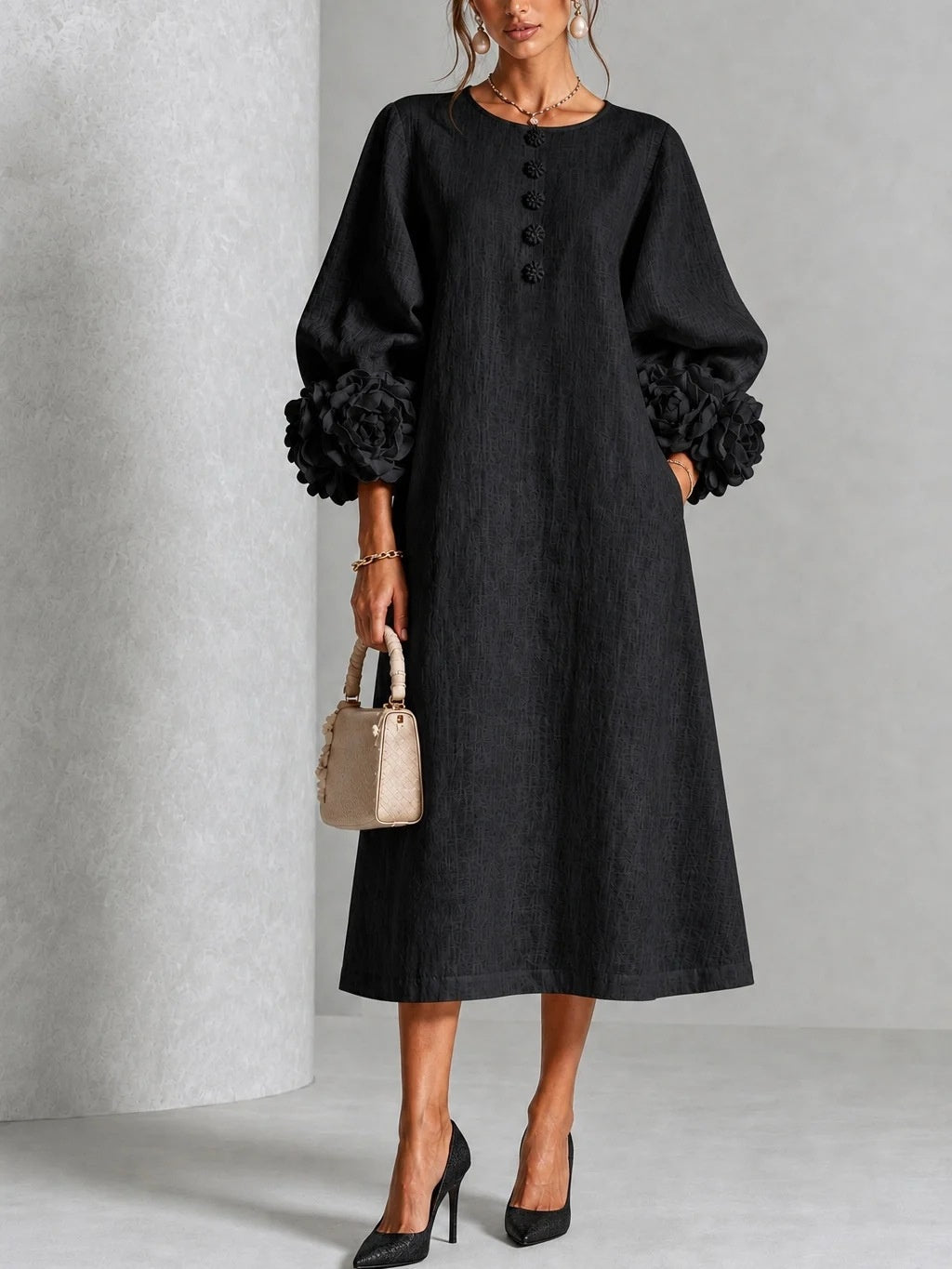 Georgia™ | Rose Cuff A-Line Dress